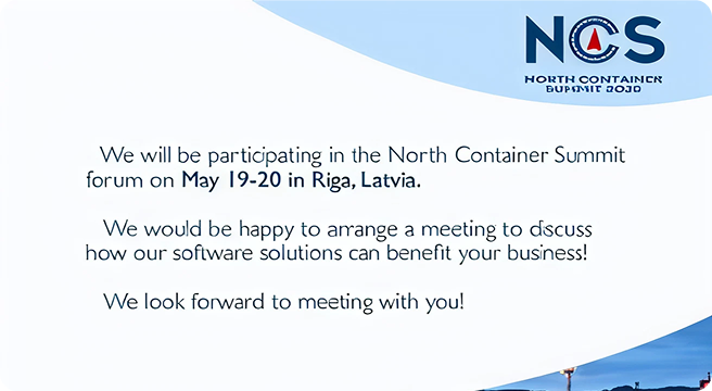 North Container Summit Conference and Networking 2025  Ikgadējā platforma konteineru loģistikas speciālistiem Ziemeļvalstu un Baltijas reģionā 2025. gada 19.–20. maijs, Rīga, Latvija 
